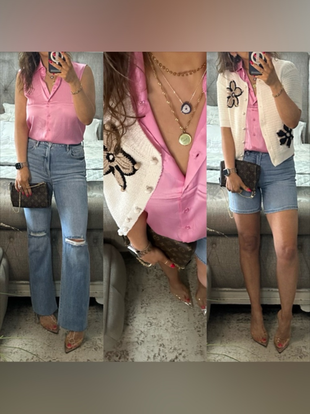New🩷 Pink Satin Glow Sleeveless Blouse